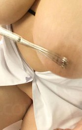 Hot Lingerie Bukkake - Yume Sazanami Asian plays dangerously with scissors on nipples